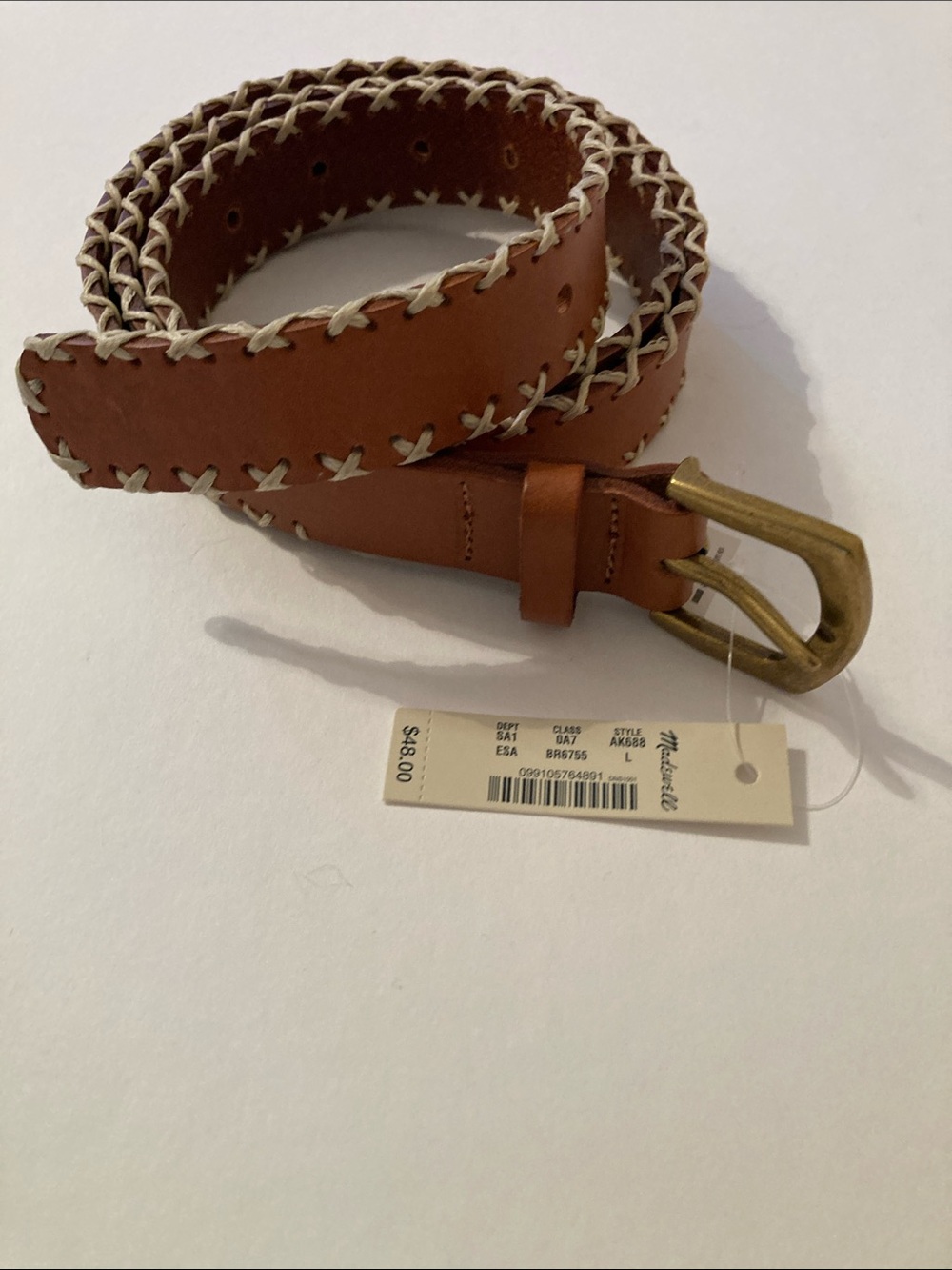 Madewell threaded edge leather belt